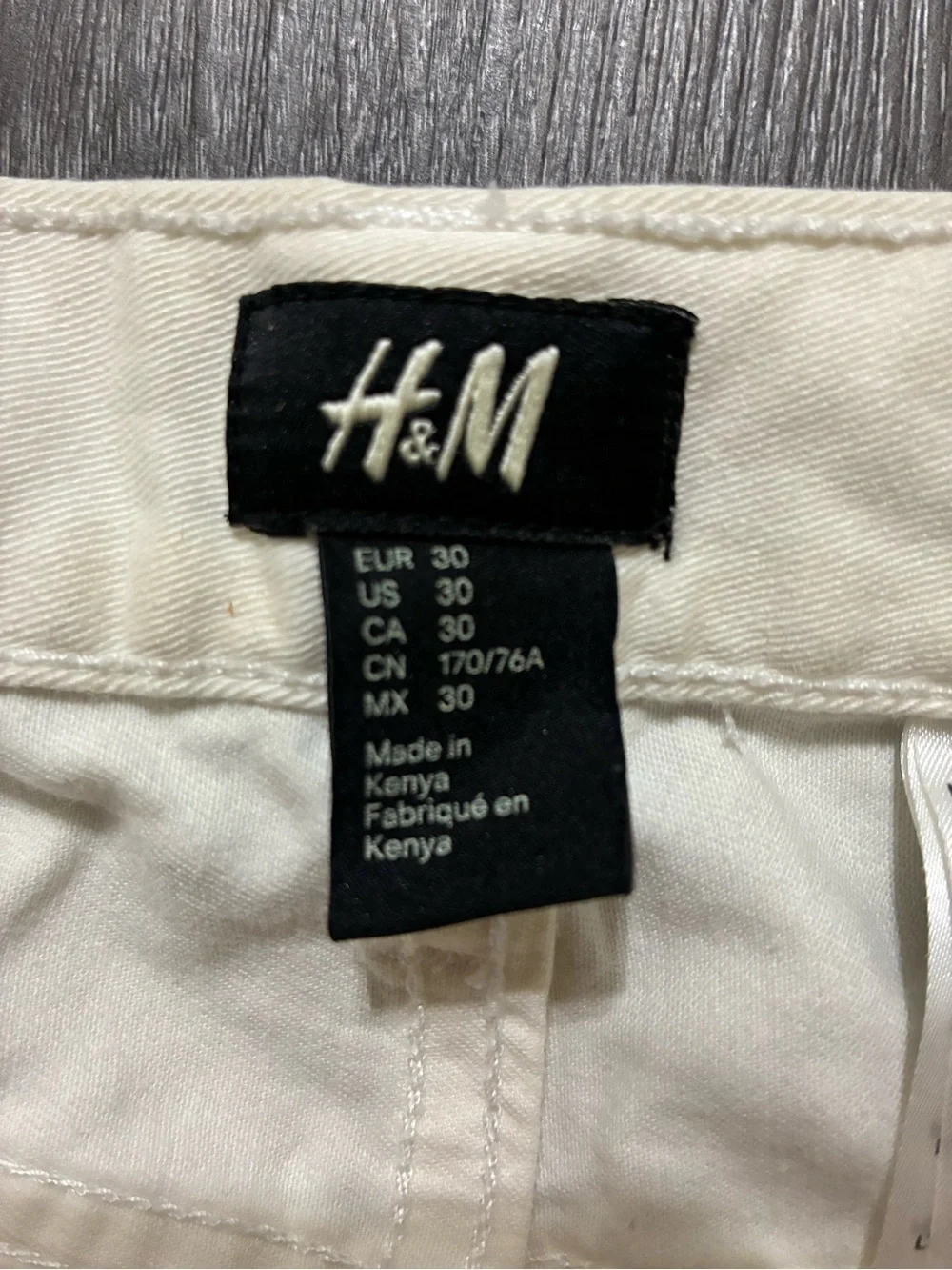H&M Off-White Slim Straight Jeans